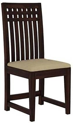 Solid Sheesham Wood 6 Seater Dining Table Set with High Back Upholstered Chairs