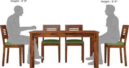 Premium Solid Sheesham Wood 6 Seater Dining Table Set