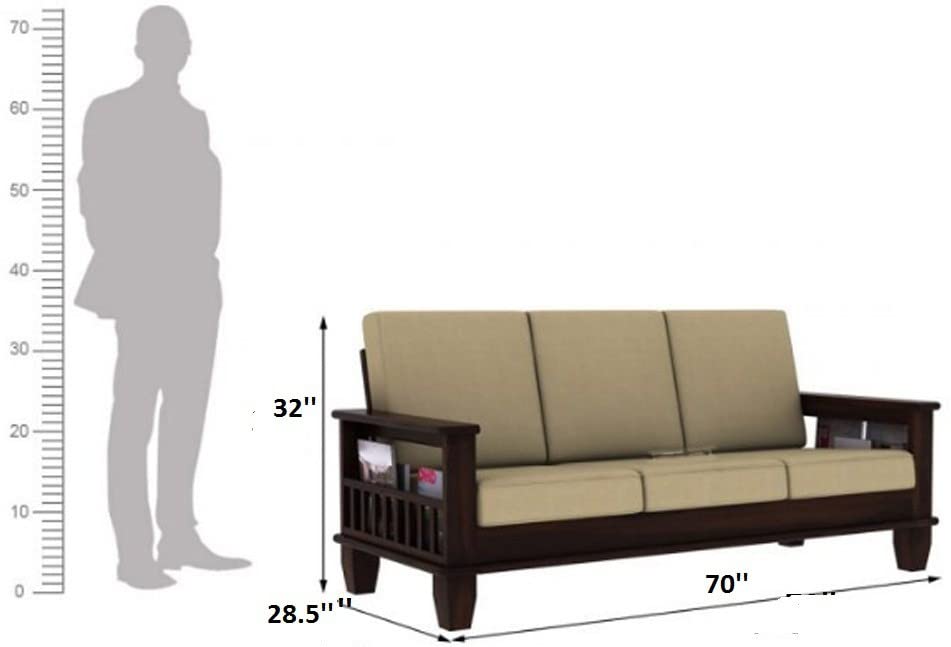 Solid Sheesham Wood Sofa Set (3+1+1) for living room