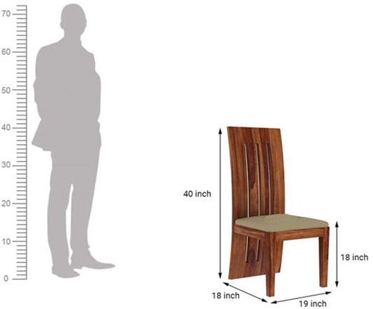 Solid Sheesham Wood 6 Seater Dining Table Set with Curved High Back Chairs