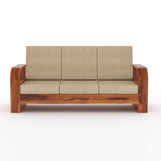 Solid Sheesham wood 3 Seater Wooden Sofa for living room