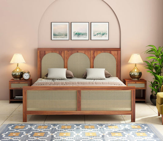 Premium Solid Sheesham Wood queen Size Bed without storage
