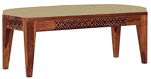 Solid Sheesham Wood 6 Seater Dining Table Set with Bench & Upholstered Chairs