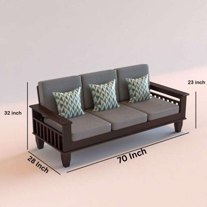 Solid Sheesham Wood Sofa Set 3+2+1 Seater for living room