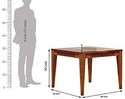 Premium Solid Sheesham Wood 4 Seater Dining Table Set