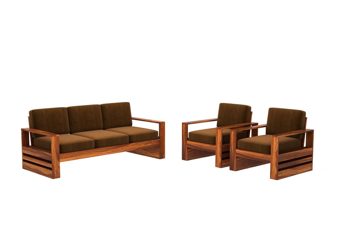 Wooden Sofa Set in Solid Sheesham Wood – 5 Seater ( 3+1+1 )