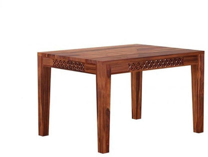 Solid Sheesham Wood 4 Seater Dining Table Set with Bench