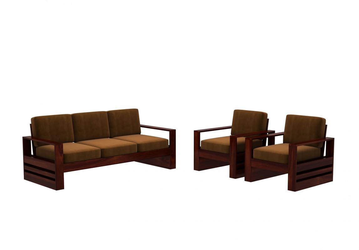 Wooden Sofa Set in Solid Sheesham Wood – 5 Seater ( 3+1+1 )
