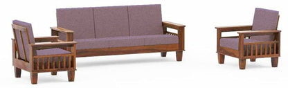 Solid Sheesham Wood Sofa Set 3+1+1 with Magazine Storage Armrest