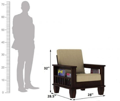 Solid Sheesham Wood Sofa Set (3+1+1) for living room