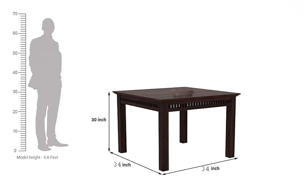Solid Sheesham Wood 4 Seater Dining Table Set for Home & Kitchen
