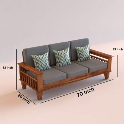 Solid Sheesham Wood Sofa Set 3+2+1 Seater for living room