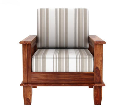 Premium Solid Sheesham Wood Sofa Set (3+1+1) with Storage Armrests