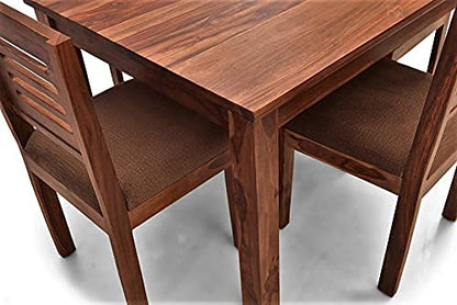 Solid Sheesham Wood 4 Seater Dining Table Set with Chairs