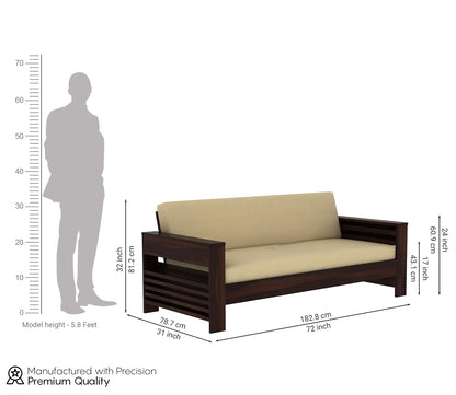 Mordern Solid Sheesham Wood Sofa Set 3+1+1 for living room