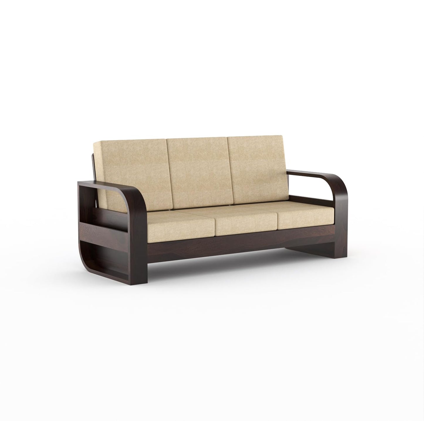 Sheesham Wood Living Room Sofa Set with Storage Armrests ( 3+1+1 )