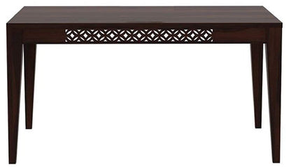 Solid Sheesham Wood 6 Seater Dining Table Set with Bench & Upholstered Chairs