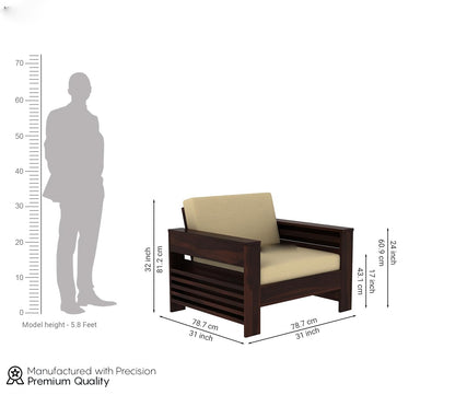 Mordern Solid Sheesham Wood Sofa Set 3+1+1 for living room