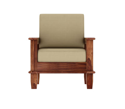 Premium Solid Sheesham Wood Sofa Set (3+1+1) with Storage Armrests
