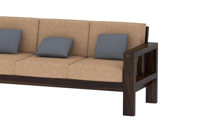 3-Seater Solid Sheesham Wood Sofa Set For Living Room