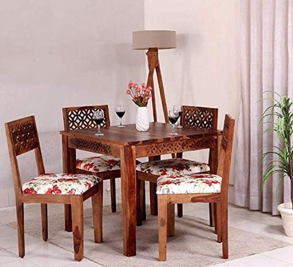 Premium Solid Sheesham Wood 4 Seater Dining Table Set