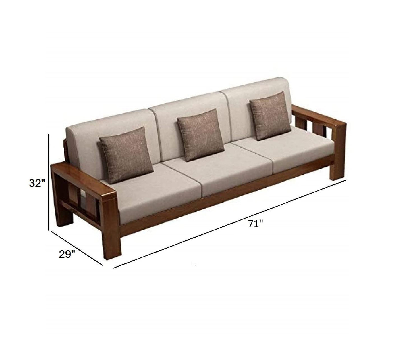 Sheesham Wood Living Room Sofa Set | 3+1+1 Seater Wooden Couch