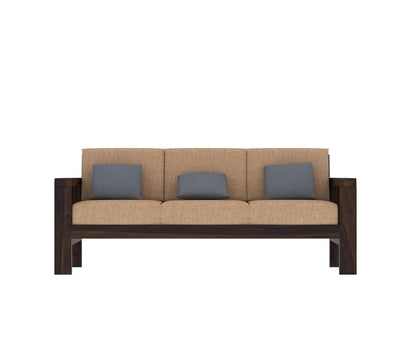 3-Seater Solid Sheesham Wood Sofa Set For Living Room