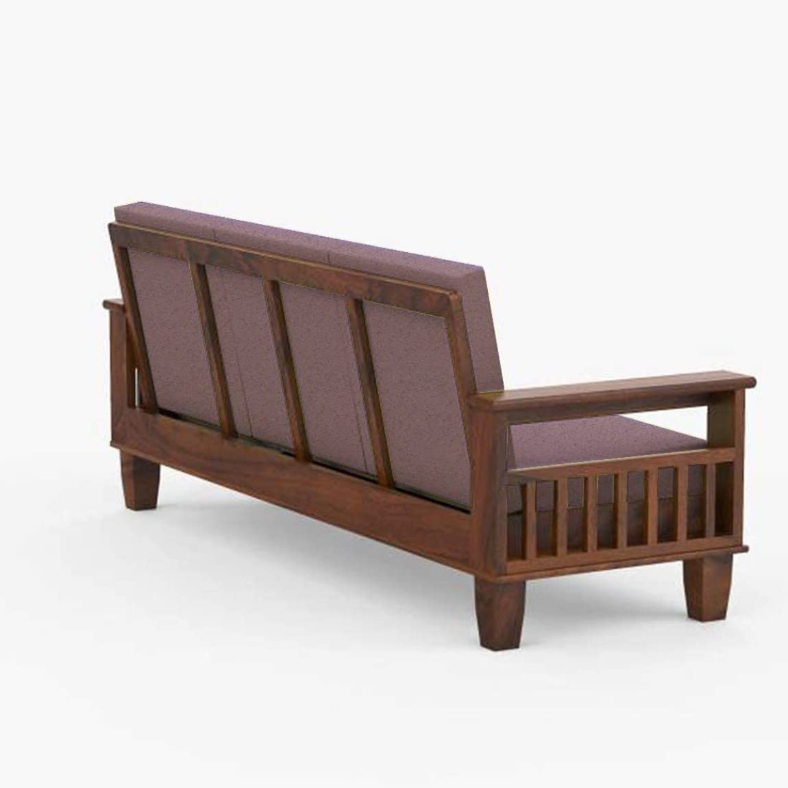 Solid Sheesham Wood Sofa Set 3+1+1 with Magazine Storage Armrest