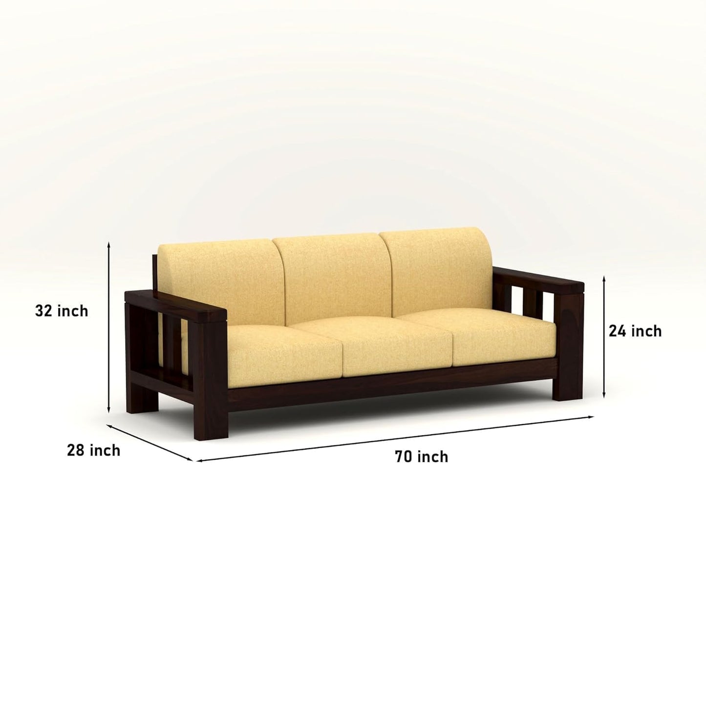 Sheesham Wood 5 seater Sofa Set (3+2 Seater) for living room