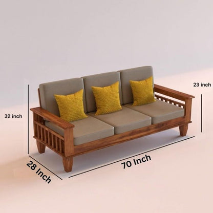 Sheesham Wood Premium Wooden Sofa Set 3+2+1 Seater | Living Room Furniture