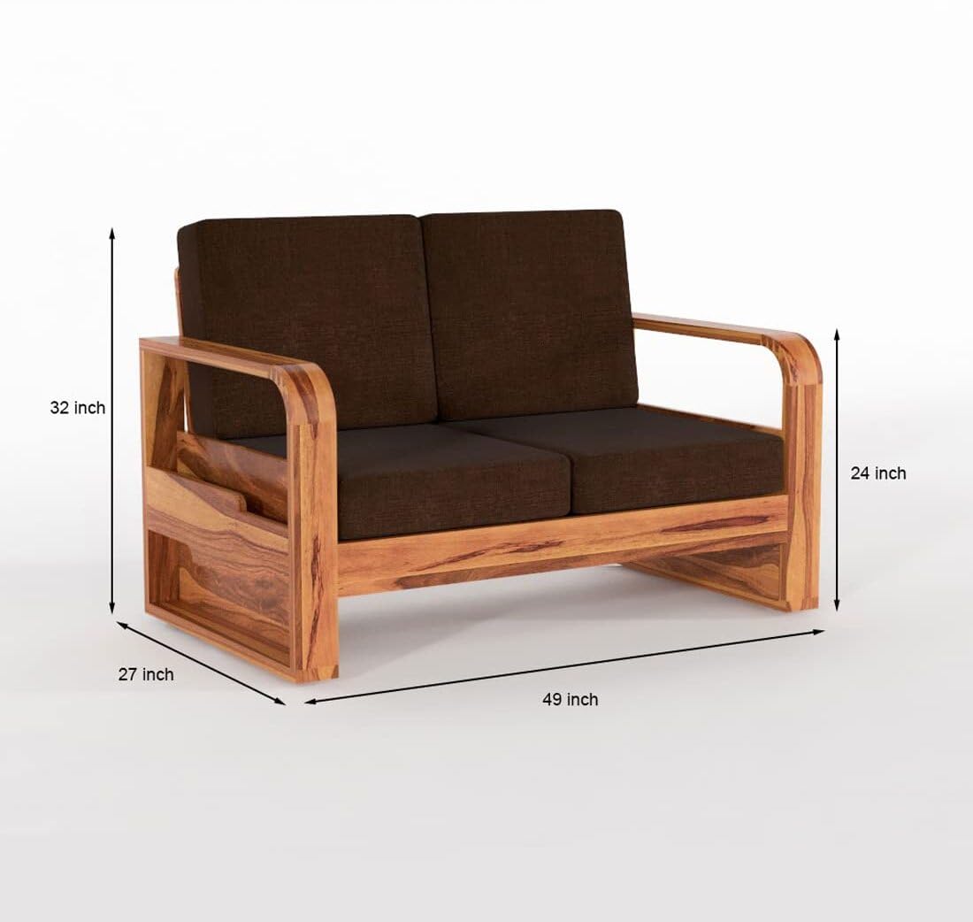Sheesham Wood Sofa Set 4 Seater with Coffee Table for living room