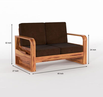 Sheesham Wood Sofa Set 4 Seater with Coffee Table for living room