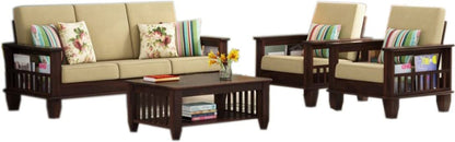 Solid Sheesham Wood Sofa Set (3+1+1) for living room