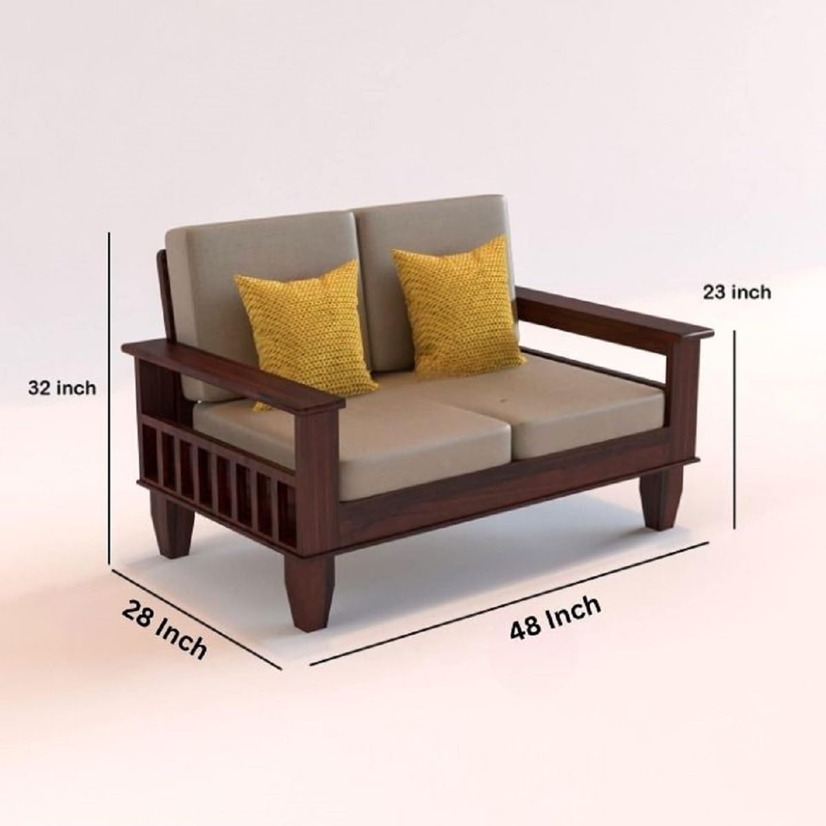 Sheesham Wood Premium Wooden Sofa Set 3+2+1 Seater | Living Room Furniture
