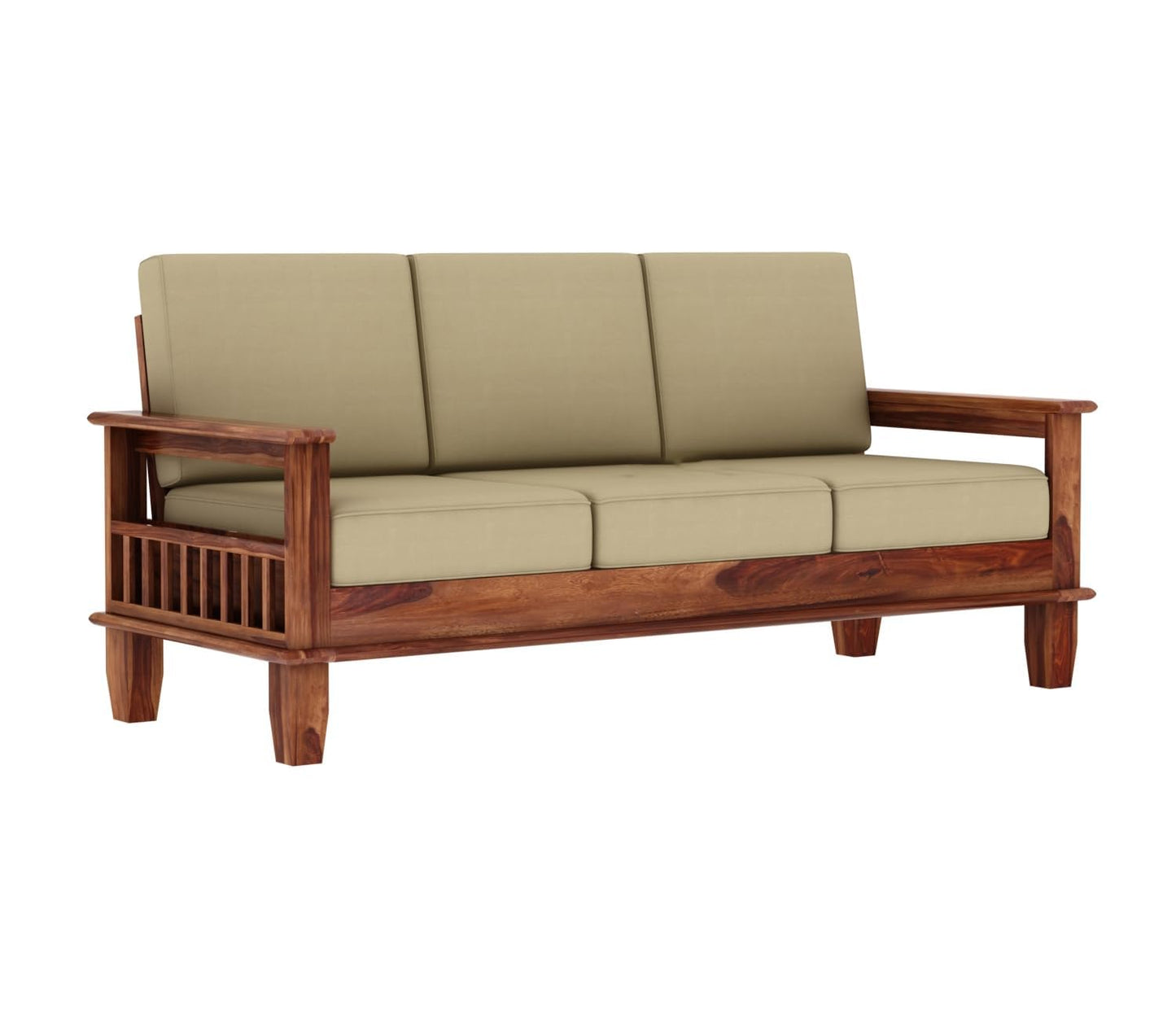 Premium Sheesham Wood 3-Seater Sofa | Modern Living Room Sofa