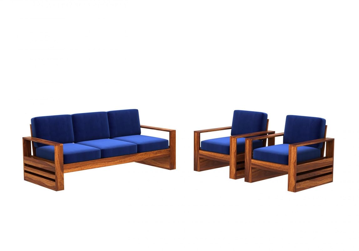 Wooden Sofa Set in Solid Sheesham Wood – 5 Seater ( 3+1+1 )