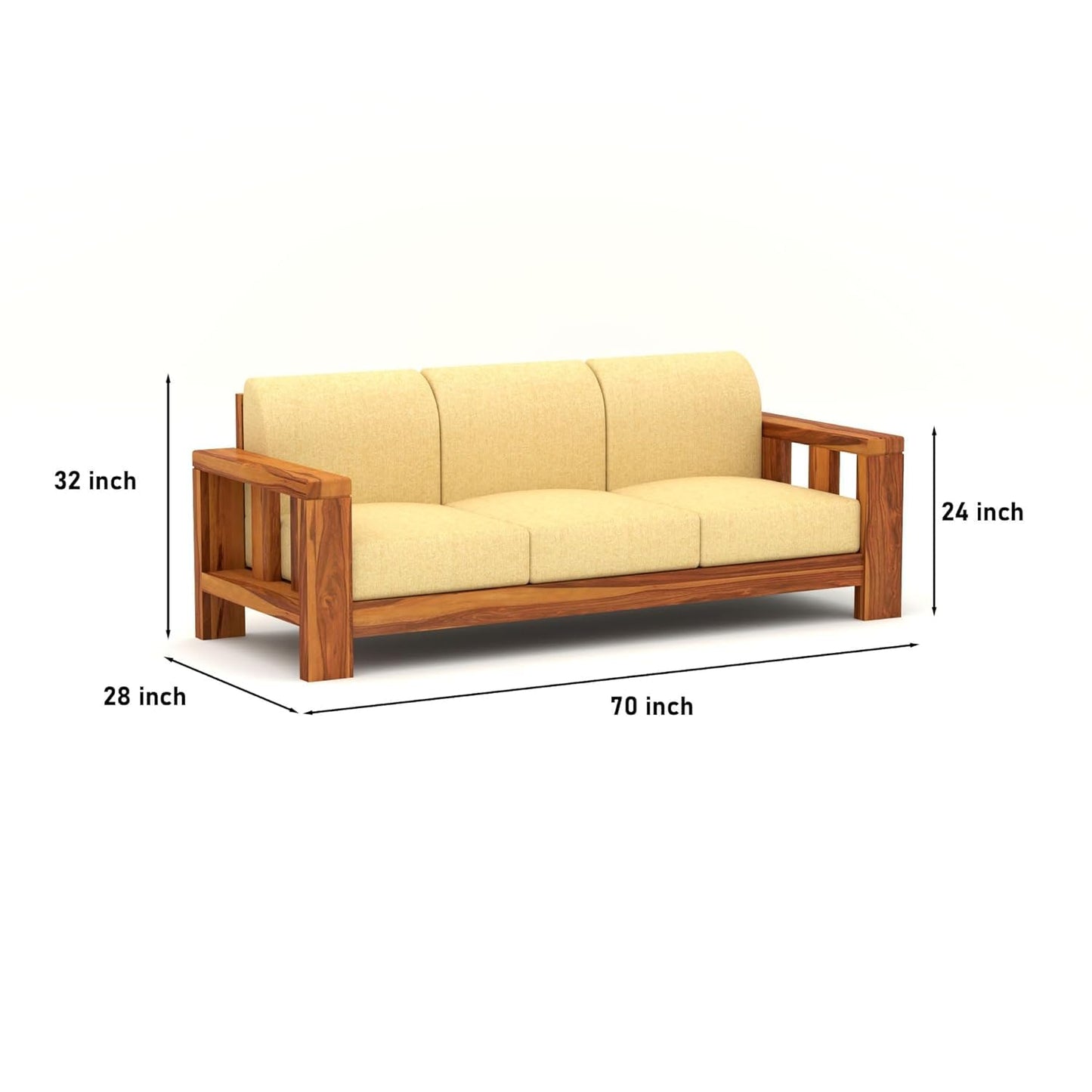 Sheesham Wood 5 seater Sofa Set (3+2 Seater) for living room