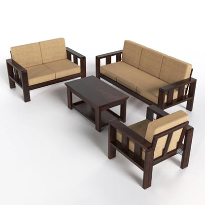 Modern Sheesham Wood Sofa Set (3+2+1) | Stylish Living Room Furniture
