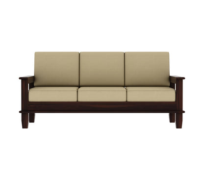 Premium Solid Sheesham Wood Sofa Set (3+1+1) with Storage Armrests