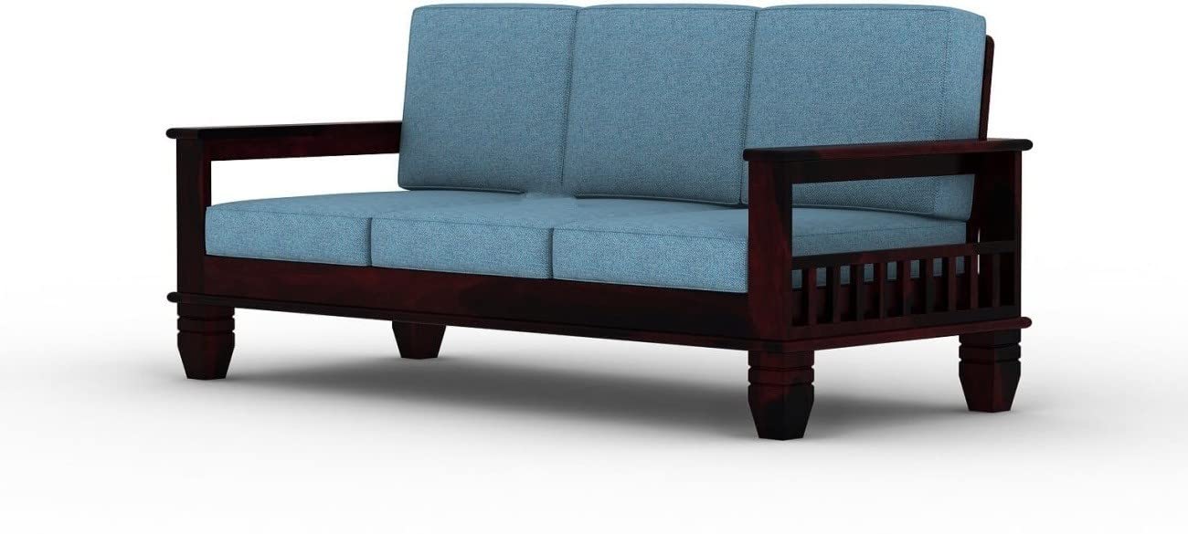 Sheesham Wood Sofa Set for Living Room (3+1+1) with Side Magazine Rack