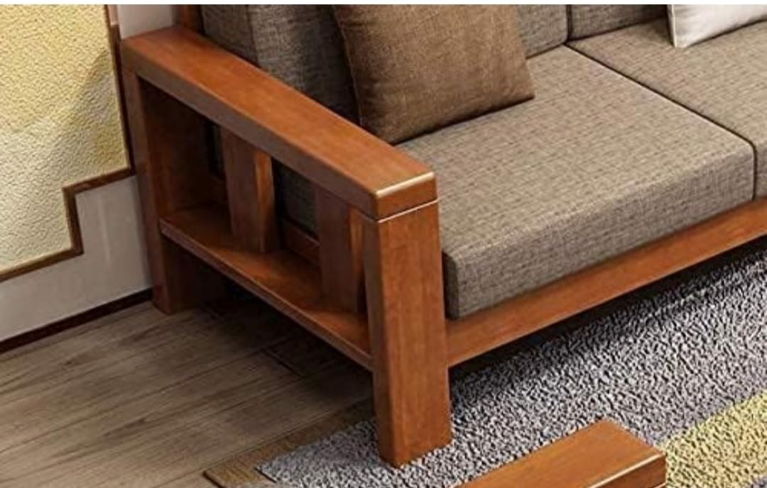 Solid Sheesham Wood 5-Seater(3+1+1) Sofa for Living Room