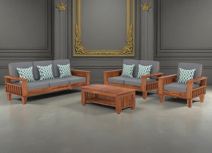 Solid Sheesham Wood Sofa Set 3+2+1 Seater for living room