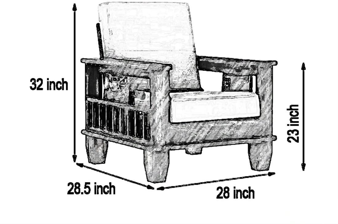 Solid Sheesham Wood Sofa Set (3+1+1) for living room