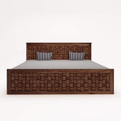 Premium Sheesham Wood Queen Size Bed with Box Storage