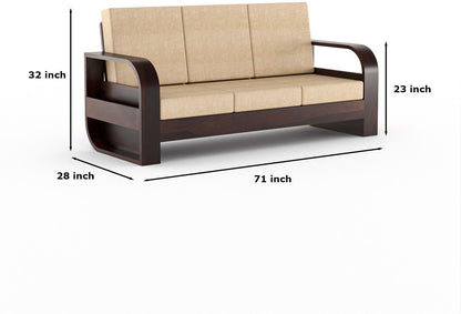Sheesham Wood Living Room Sofa Set with Storage Armrests ( 3+1+1 )