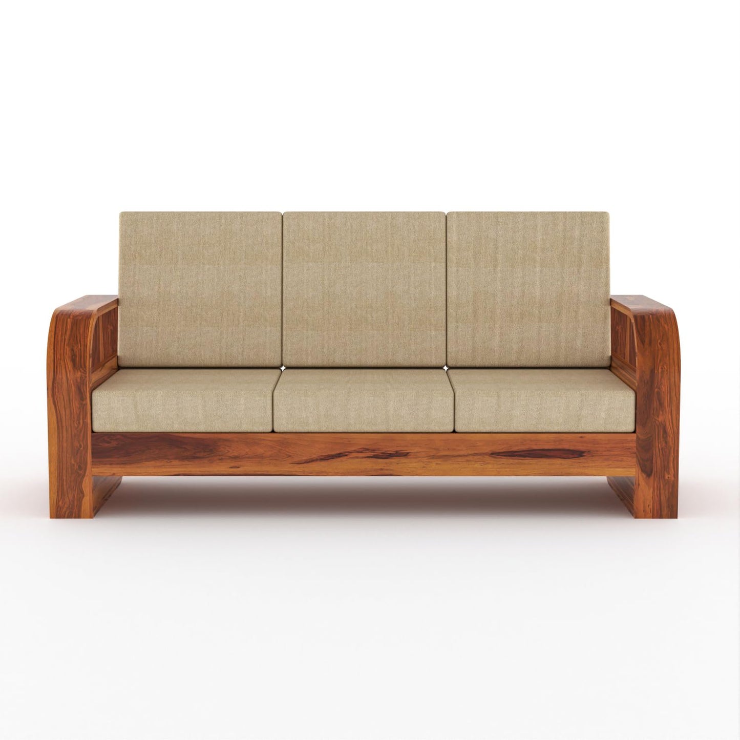 Sheesham Wood Living Room Sofa Set with Storage Armrests ( 3+1+1 )