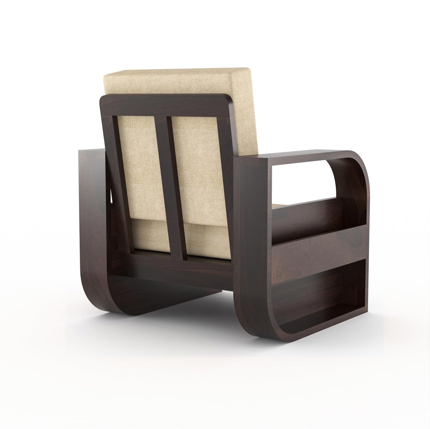 Sheesham Wood Living Room Sofa Set with Storage Armrests ( 3+1+1 )