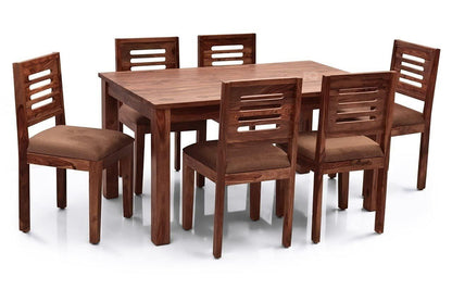 Solid Sheesham Wood 6 Seater Dining Table Set | Wooden Dining Furniture