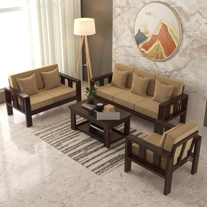 Modern Sheesham Wood Sofa Set (3+2+1) | Stylish Living Room Furniture