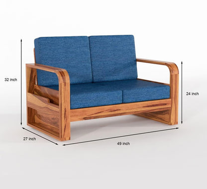 Sheesham Wood Sofa Set 4 Seater with Coffee Table for living room